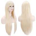 Akstore Wigs 32 inch Long Straight Anime Fashion Women's Cosplay Wig(Blonde)