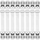 Boao 12 Pcs Bed Sheet Clips Straps Sheet Corner Straps Holder Adjustable Mattress Clips, Elastic Bed Grippers Suspender Fasteners Holder for Home(White,4-8 Inch Length)