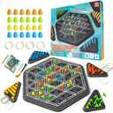 Chain Triangle Chess Game, Rubber Band Geoboard Game, Strategy Board Games, Family Night Games for Kids and Adults, 2 to 4 Players