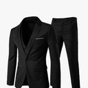 Cloudstyle Mens 3-Piece Suit Notched Lapel One Button Slim Fit Formal Jacket Vest Pants Set Size S