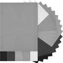 Sinmoe 100 Sheets 5 Shades Cardstock Paper 8.5 x 11 Inches 180gsm Solid Core Printer Paper for Scrapbooking DIY Arts Crafts Making School Office Home Supplies(Black, White, Gray)