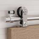 66/5.5FT Top Mount Sliding Barn Door Hardware Kit Stainless Steel, Heavy Duty, Smoothly and Quietly, Barn Door Track Fit Max. 34" Wide Single Door, Easy to Install (Panel not Included)