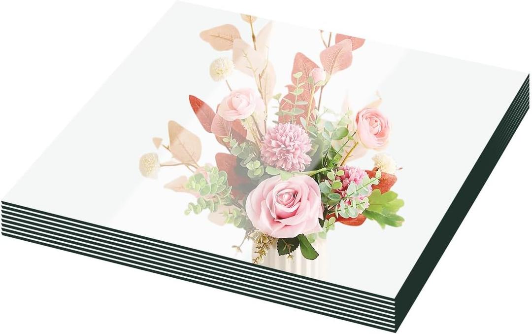 12Pack 10 x10 Inch Acrylic Mirror Tiles, 2mm Thick Square Mirror for Table Centerpieces, Full Length Mirrors Tiles for Wall Mirrors Full Body Mirror for Wedding Table Centerpieces Home Gym Decor
