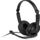 Aluratek Wired USB Stereo Headset AWHU02FB Over-Ear Headphones, with Noise Cancelling Boom Mic Built-in Microphone, Hi-Fi Sound, Hearing Aid Headband, Soft Earpads Ideal for Gaming, Calls, and Music