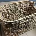 Tatuo Seagrass Magazine Baskets Magazine Holder Tall Narrow Woven Storage Wicker Basket Floor Bathroom Home Office Handwoven Holder for Books, Newspaper, File and Mail(Light Brown)