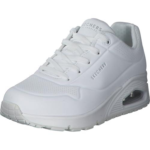 Skechers Women's Uno-Stand on Air Sneaker,White/White, 7 Wide