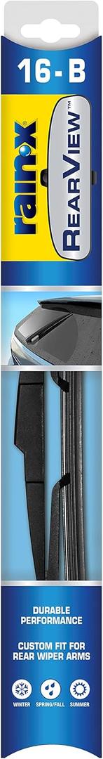 Rain-X 850022 RearView 16-B Rear Wiper Blade, 16 Inch Composite Rear Wiper Blade, Fits Rock Lock 3 (Pack Of 1), Automotive Replacement Wiper Blades That Meet Or Exceed OEM Quality And Design Standards