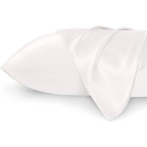 Bedsure King Size Satin Pillowcase Set of 2 - Ivory Silky Pillow Cases for Hair and Skin with Envelope Closure, Similar to Silk Pillow Cases, Gifts for Women Men, 20x36 Inches