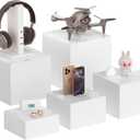 Extra Large White Acrylic Buffet Risers Cube Box Food Risers for Buffet Dessert Table 12 inch Set of 5 Display Stands for Weddings, Platters,Parties, Events, Decor Food Presentation, Shop Display