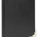 Samsill Classic Collection Leather 3 Ring Binder, Executive Presentation Portfolio, 0.5 Inch (Holds 100 Sheets), Brass Round Ring, Black