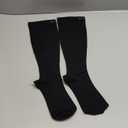 BAMS Plus Size Open Toe Compression Socks Wide Calf Viscose from Bamboo Graduated Toeless Knee-High Support (Black, XL)