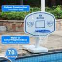 Pool Basketball Hoop, 34"x34"x42.2" Oversized Pool Toys with 2 Balls/Nets/Pump for Poolside Water Basketball Game, Pool Basketball Goal for Inround Pool & Deck - Swimming Pool Games for Kids Adults