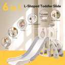 6 in 1 Toddler Playset with Slide,Toddler Slide,Slide for Kids with Basketball Hoop,Ball,Ring Toss,Kids Slide Toddler Playground Toddler Slide Indoor Outdoor Toys