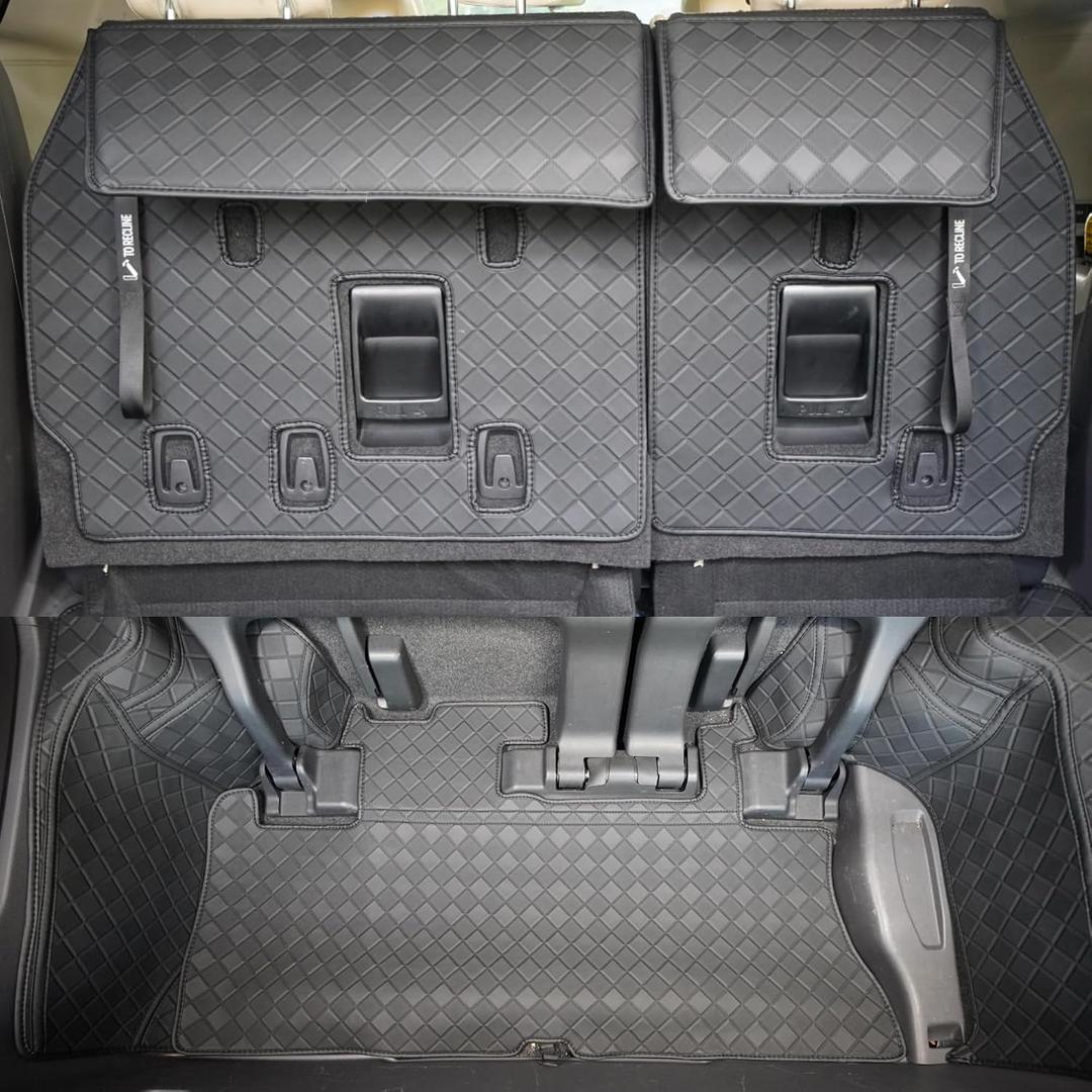 Cargo Mat Compatible with 2025 2021-2024 Toyota Sienna (with Spare Tire) - Custom Fit PU Leather Cargo Liner and Backrest Protector- All Weather Full Coverage Waterproof Trunk mat for Sienna