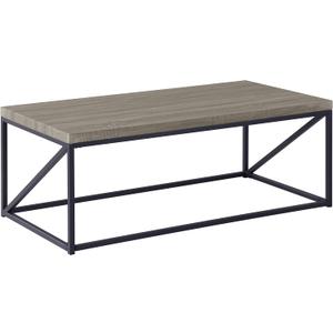 Coaster Home Furnishings - Birdie - Rectangular Coffee Table with Laminate Veneer Surface, Metal Frame, Open Base and Minimalist Design - Living Room - 47-Inch - Sonoma Grey and Black - 705618