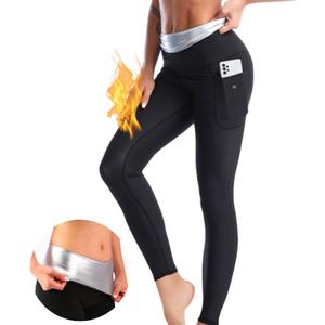 Nano Hertz Sauna Sweat Suit Shapewear Shorts Pockets Waist Trainer Body Sweatsuit Exercise Fitness Gym Women Girl (Large)