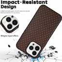 Magnetic Polka dot Phone Case for iPhone 16 Pro, Brown | Compatible with MagSafe, Dual-Layer Shock Protection(Hard PC + Silicone) - Aesthetic Protective Phone Cover for Women Girl