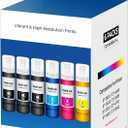 Compatible for EPT522 Ink Refill Bottles Replacement for ET-2800 ET-2400 ET-4800 ET-2803 for EPT522 Ink Bottle for Eco tank ET2800 ET2400 ET4800 ET2803 ET-2720 ET-4700 ET-4810 ET-2840 2800 2400 6 Pack