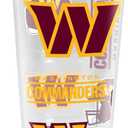 Rico Industries NFL Football Washington Commanders 16 oz Double Walled Insulated Tritan Mayhem Tumbler Cup Keeps Drinks Cold & Hot, USA Made