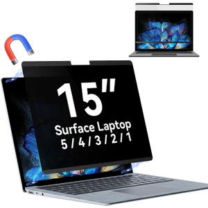 Magnetic Privacy Filter Compatible with 15 Inch Surface Laptop 5/4/3/2/1, Removable Anti Glare Blue Light Laptop Privacy Screen Black Security Private