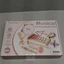 Musical Instruments for Girls - Toys for 2 3 Year Old Girl Birthday Gifts - 8 in 1 Wooden Montessori Musical Set with Xylophone/Tambourine/Maracas/Flute for Toddler 2-4 (Pink)