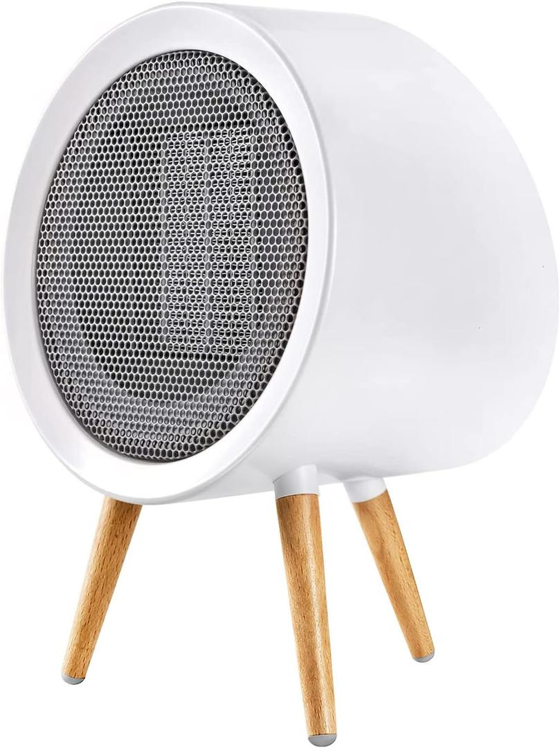 Gaiatop Space Heater, Cute and Powerful, 1000W Small Electric Heaters for Indoor Use, 3 Modes PTC Ceramic Fast Heating, Overheating & 45 Tip-Over Protection, Portable for Home Office White