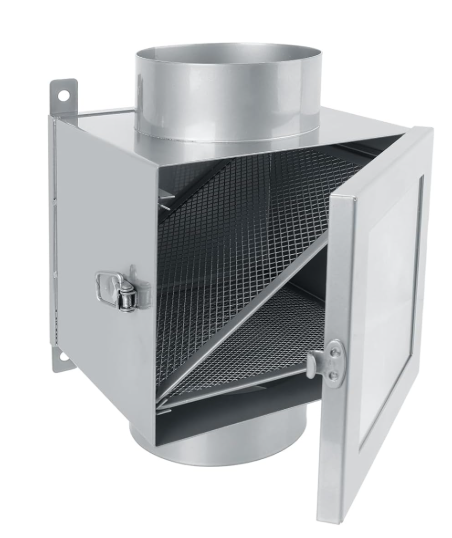 Dryer Duct Lint Trap, Indoor Dryer Vent Kit, Secondary Lint Trap for Electric Clothes Dryers with 4inch 8ft Dryer Vent Hose, 2 Clamps, 2 Stainless Steel Mesh, Dryer Lint Catcher for Dryer (Metal)