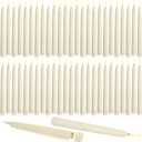 50 Pcs Flameless Taper Candles LED Taper Candles Flickering Bulk Ivory LED Candlestick for Easter Wedding Church Advent Halloween Christmas Birthday Party Decor Table Centerpiece, 8.5 In, No Batteries