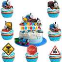 25 Pcs Train and his Friends Cake Topper Cupcake Toppers,Train Cake Topper Supplies Decorations for Boys and Girls
