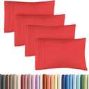 Standard Pillow Cases Set of 4 - Ultra Soft Hotel Quality Pillowcase Covers - Comfy Cozy Bedding for Women, Men, Kids & Teens - Machine Washable Pillow Protectors - 4 Piece Set - Standard Size Red