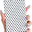2 x Skyseaco for iPhone 14 Case Cute Aesthetic Heart Phone Case Soft Slim TPU Shockproof Phone Cover for Women Girls - White