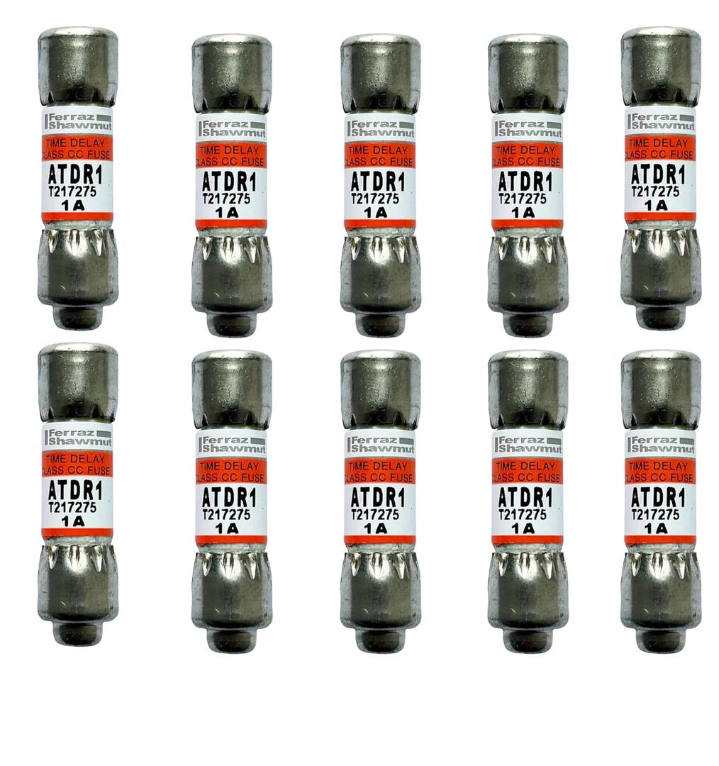 10-Pack New ATDR1 ATDR-1 ATDR-1A 600Vac Time Delay Class CC FuseATDR-1A Cartridge Time-Delay Fuse