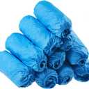 100 Pack Disposable Hygienic Boot & Shoe Covers 100 pack(50 Pairs)|Waterproof Slip Resistant Non-Slip, Durable for Construction, Workplace, Indoor Carpet Floor Protection,One Size Fits Most Blue