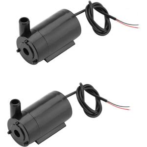 2Pcs DC 3-5V Micro Submersible Mini Water Pump for Aquariums Fish Tank Pond Fountain Hydroponics Garden (2Pcs Black)