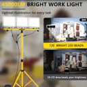 45000 Lumen LED Work Lights with Stand - 3 Head Portable Work Light on Stand - IP65 Waterproof Tripod Work Lights for Outdoor Indoor Job Site Workshop Garage Construction Site Lighting