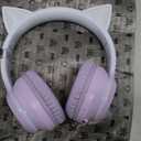 Cat Ear Bluetooth Headphones with Micphone for Kids & Adults, LED Light Up Wireless HI-FI Sound Quality, Over-Ear Headphones with Volume Control for iPhone/iPad/Laptop/PC(55H Play Time)