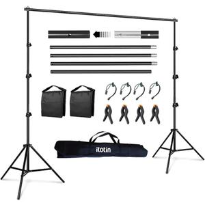 Backdrop Stand for Photography 9ft x 10ft Heavy Duty Photo Background Stands Support Kit with Carry Bag for Photo Studio, Photoshoot, Parties, Photographic Equipments