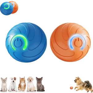 Smart Jumping Ball Toy for Dogs, Duraspin Dog Bouncing Ball, Interactive Bouncing Toys for Puppy Toys 2Pack-Orange & Bule