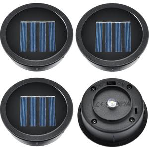 ELUTENG Solar Light Replacement Top 4 Pack (Top Size 2.76 inch, Bottom Size 2.42 inch) LED Solar Lantern Light Lids Outdoor Waterproof Replacement Solar Light Tops Warm White LED