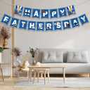 10 x Happy Fathers Day Banner, Father's Day Banners, Blue Happy Daddy Day Sign Bunting Banner Garland for Fathers Day Home, Office, Fireplace, Wall Decor and Party Decorations Supplies Favors Props
