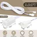 8 Packs 9.84ft Extension Cables Compatible with AIBOO LED Under Cabinet Puck Lighting, 2 Pin Male and Female Cable Connector Extension Cords for LED Puck Lights, White Cords