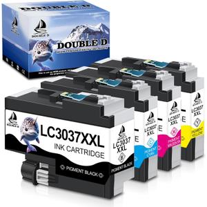 DOUBLE D Compatible LC3037 LC3037XXL Ink Cartridges for Brother LC3037 LC3037XXL LC3039, High Yield for MFC-J6945DW MFC-J5845DW XL MFC-J5945DW MFC-J6545DW XL (Black, Cyan, Yellow, Magenta, 4 Pack)