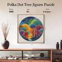 KAAYEE Puzzles for Adults 1000 Pieces, Polka Dot Tree Circular Jigsaw Puzzles 1000 Piece, 26.6in Round Impossible Hard Difficult Challenging Puzzle for Adults Birthday Home Decor