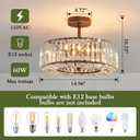 4 Lights Modern Crystal Chandelier Oil Rubbed Bronze Round Semi Flush Mount Ceiling Light Fixture Farmhouse Chandelier for Dinning Room Living Room Bedroom Hallway Entryway Kitchen, 14.96 x 10.23 inches