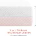 Dourxi Crib Mattress, Dual Sided Comfort Memory Foam Toddler Bed Mattress, Triple-Layer Breathable Premium Baby Mattress for Infant and Toddler w/Removable Outer Cover - White&Pink