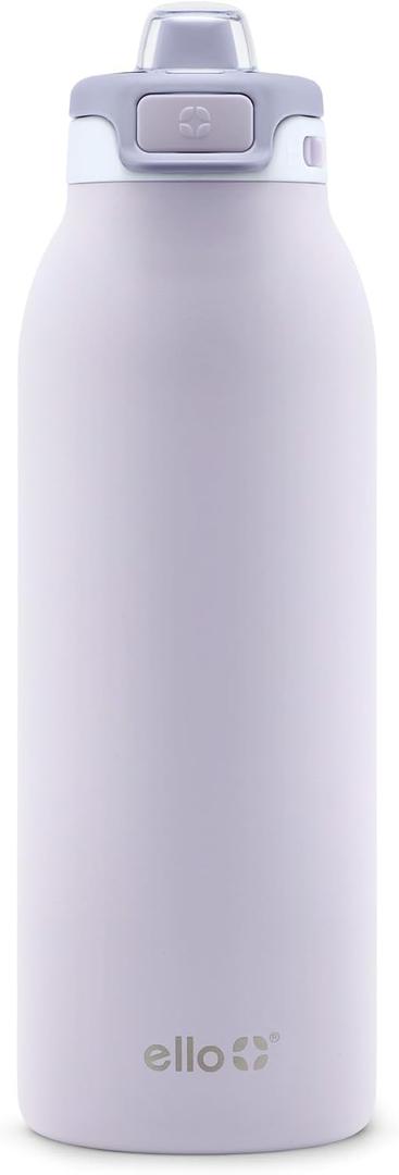 Ello Pop & Fill 40oz Stainless Steel Water Bottle with Quick Fill Technology, Double Walled and Vacuum Insulated Metal, Leak Proof Locking Lid, Sip and Chug, Reusable, BPA Free, Aurora