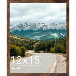 QOTIB 12x15 Picture Frame Deep Brown for Wall Hanging, Wood 12 x 15 Frame Photo Frame for Wall Horizontally or Vertically, Deep Brown, 3 Pack