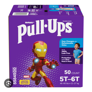 Pull-Ups Boys' Potty Training Pants, Size 5T-6T Training Underwear (46-60 lbs), 50 Count