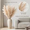 12 Stems, 40 Inch Natural Beige Dried Pampas Grass for Floor Vase Decor