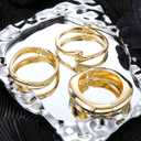 MTINEAPS 3 PCS Gold Bangle Bracelets Set for Women Teens Trendy Chunky Adjustable Twist Cuff Bracelet Jewelry Gifts